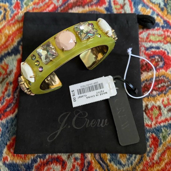 J Crew Yellow Crystal Cuff Bracelet - Picture 3 of 10